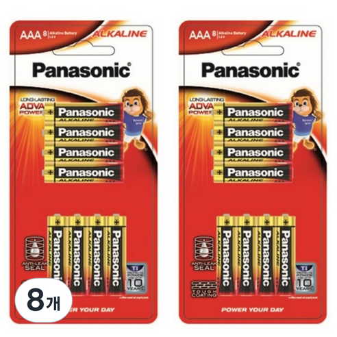 파나소닉 알카라인 AAA 건전지, 8개입, 8개