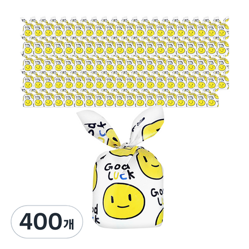 베리구즈 선물포장봉투 구디백 토끼귀 기프트백, 스마일, 400개
