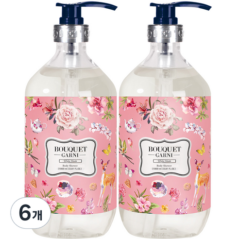부케가르니 바디워시 화이트머스크, 1000ml, 6개