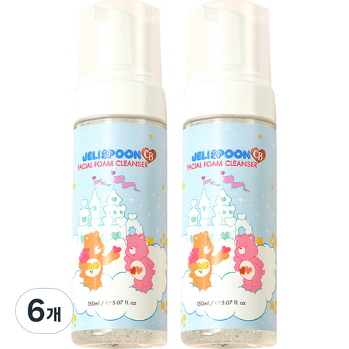 젤리스푼 케어베어 페이셜 폼클렌저, 6개, 150ml