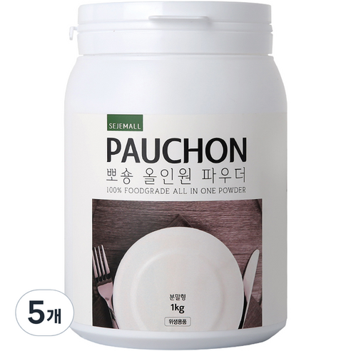 뽀숑 올인원 파우더 식기세척기 세제, 1kg, 5개