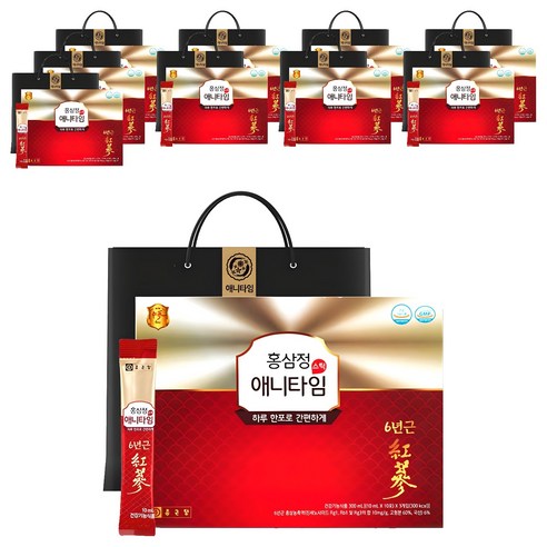 종근당 홍삼정 애니타임 스틱 + 쇼핑백, 30회분, 10개
