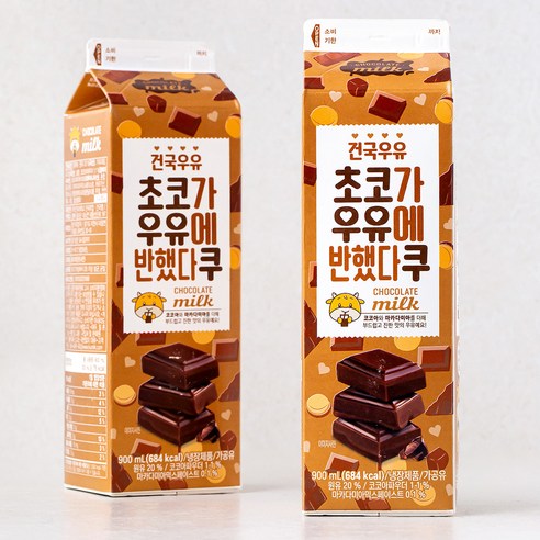 건국유업 초코가 우유에 반했다쿠, 900ml, 4개