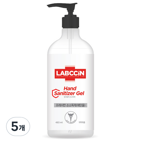 랩신 V3 새니타이저 겔 손소독제, 480ml, 5개