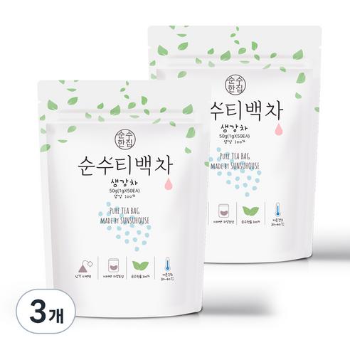 순수한집 순수 티백차 생강차, 1g, 50개입, 6개