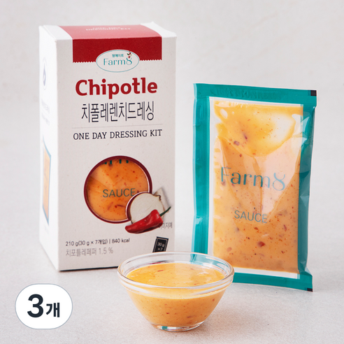 팜에이트 치폴레 렌치 드레싱 7개입, 210g, 3개