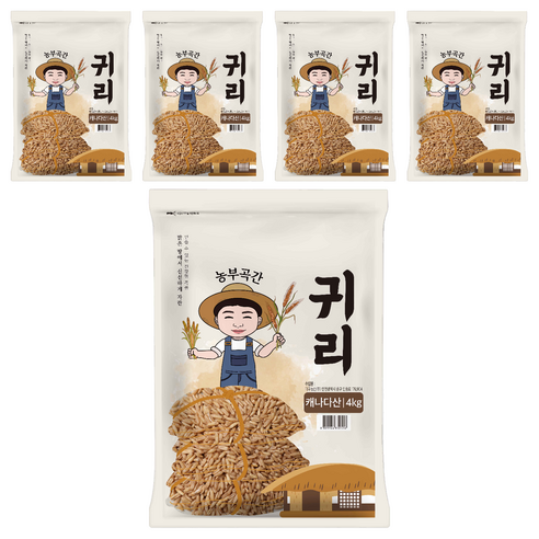 농부곡간 캐나다산 귀리, 4kg, 5개