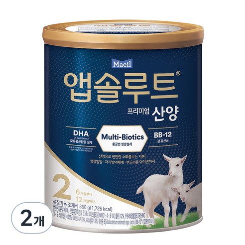 앱솔루트 프리미엄 산양 분유 2단계, 350g, 2개 none 섬네일