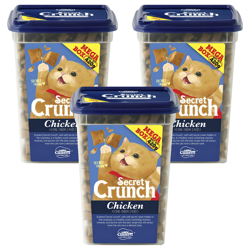캣템 고양이 시크릿 크런치 메가박스 간식, 치킨, 420g, 3개