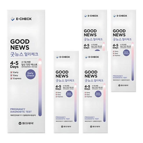 동아제약 굿뉴스 얼리체크 임신진단 테스트기, 4개입, 5개