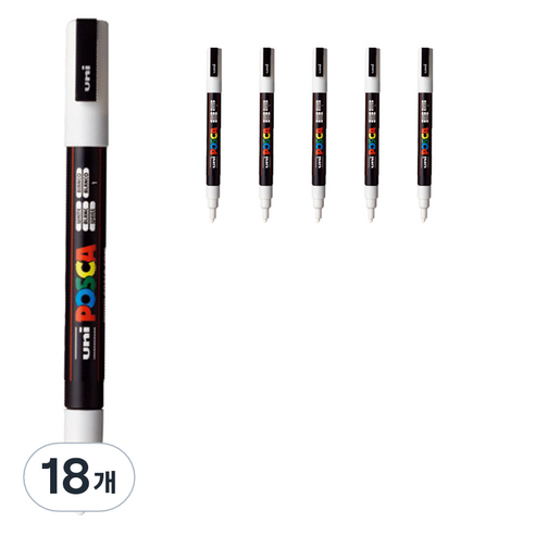 포스카 칼라마카 화이트 PC-3M, 18개, 1색