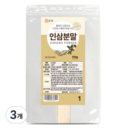 윤고집 인삼분말, 100g, 3개