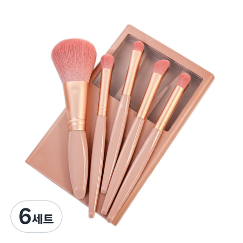 디에스 휴대용 멀티 브러쉬 5종 세트, 레드, 6세트