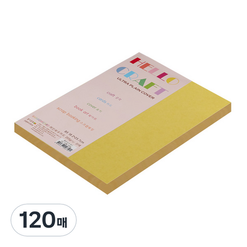 종이문화 친환경색지 레인보우카드 No.6 딥옐로우, 120매