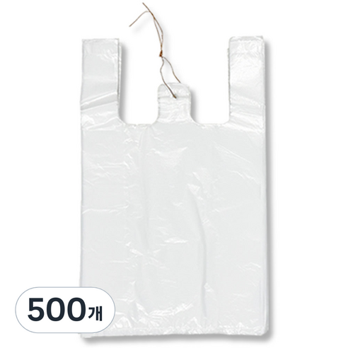 애니돌 손잡이 마트 비닐봉투 유백, 36L, 500개