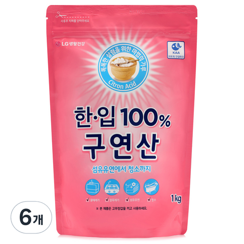 한입 100% 구연산, 1kg, 6개