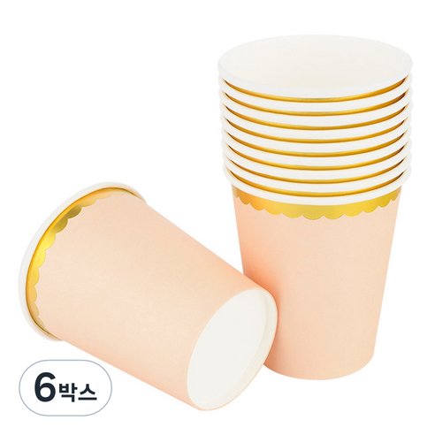 골드라인 파티컵 베이지 240ml, 6개