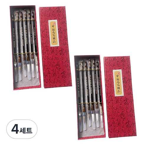마다꾸미 선물용 서예붓 겸호필 3종 + 낭호필 3종, 4세트, 대 / 중 / 소