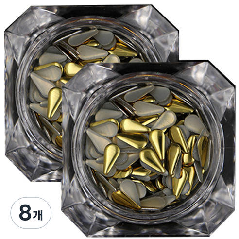 이코디 드롭 6mm 네일스톤, 골드, 8개