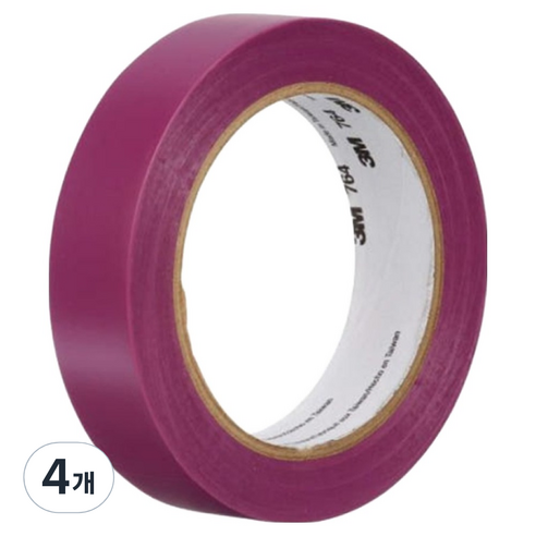 3M 바닥 라인 764 테이프 보라 25.4mm x 32.9m, 4개
