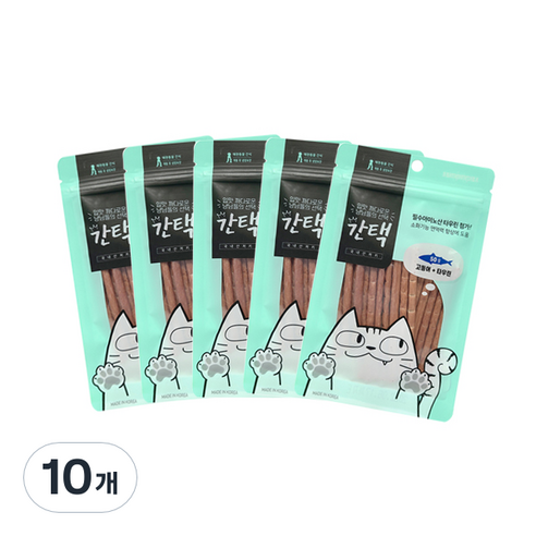 간택 고양이 져키, 고등어 + 타우린 혼합맛, 50g, 10개