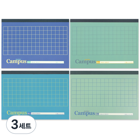 비팬시 주니어캠퍼스 초등 가로노트 받아쓰기 15칸 20줄 4종, A세트, 3세트