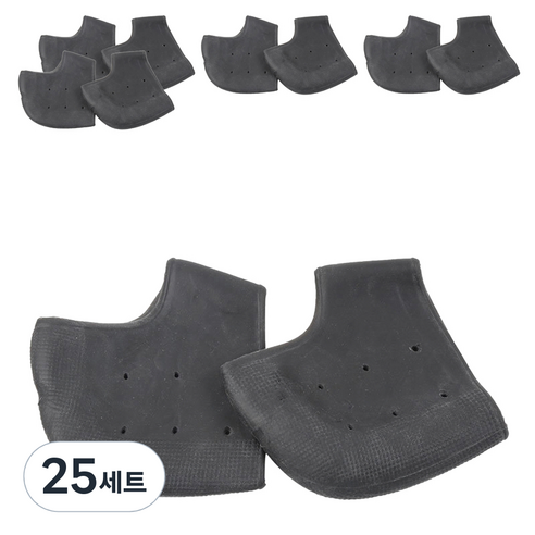 미카엘그라운드 실리콘 발 뒤꿈치 양발착용 블랙, 25세트, free size