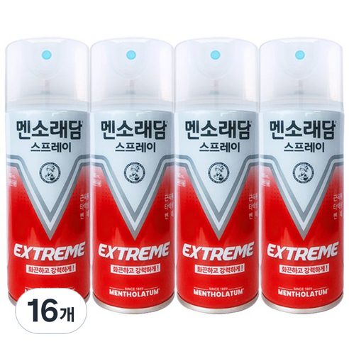 멘소래담 스프레이 파스 익스트림 에스 핫타입 180ml, 1개입, 16개