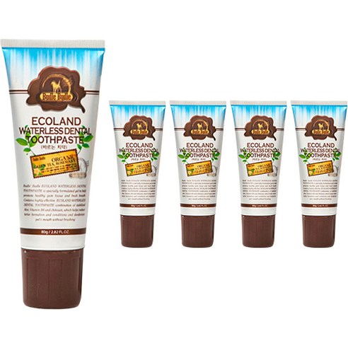 부들부들 에코랜드 반려동물 덴탈 바르는 치약, 80g, 5개