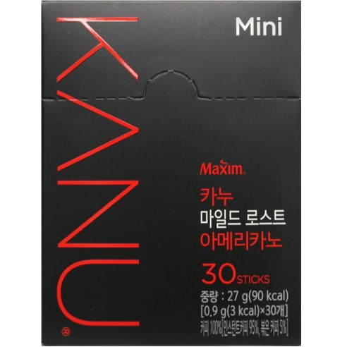 맥심 카누 마일드 로스트 아메리카노, 0.9g, 90개입, 1개