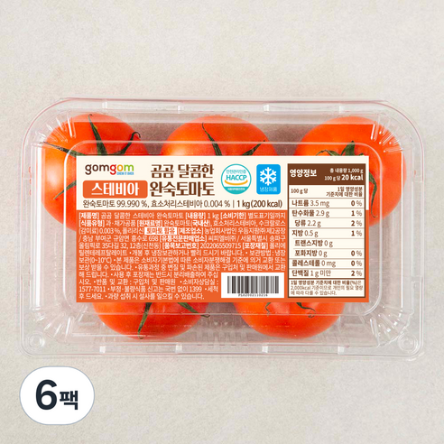 곰곰 달콤한 스테비아 완숙토마토, 1kg, 6팩