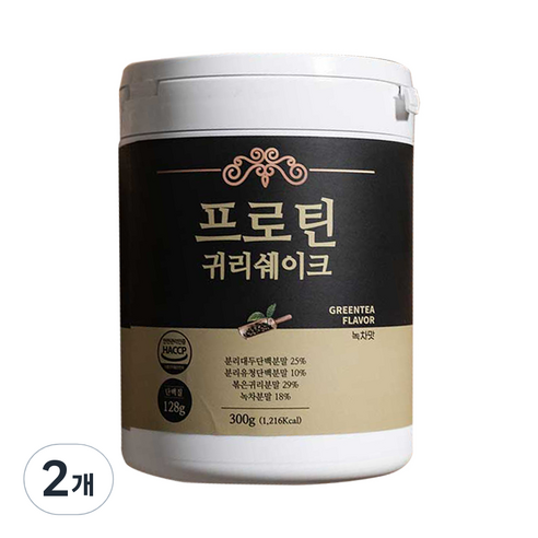 논앤밭위드 프로틴 귀리쉐이크 녹차맛, 300g, 2개