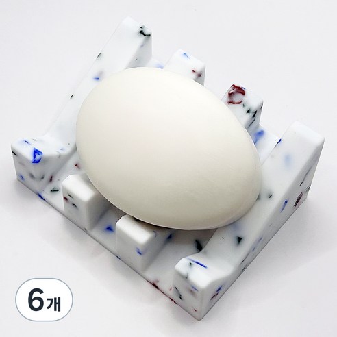 논슬립 실리콘 비누받침, 블루도트, 6개