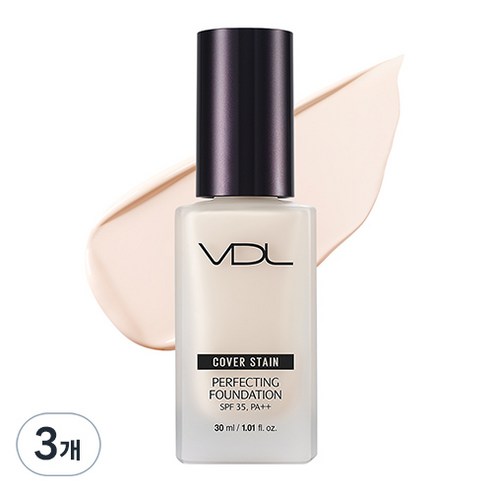브이디엘 커버 스테인 퍼펙팅 파운데이션 30ml, A00, 3개
