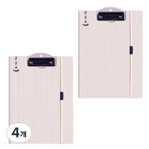알로데 스트랩 덮개형 클립보드 A4 세로형, B05 파우더핑크, 4개
