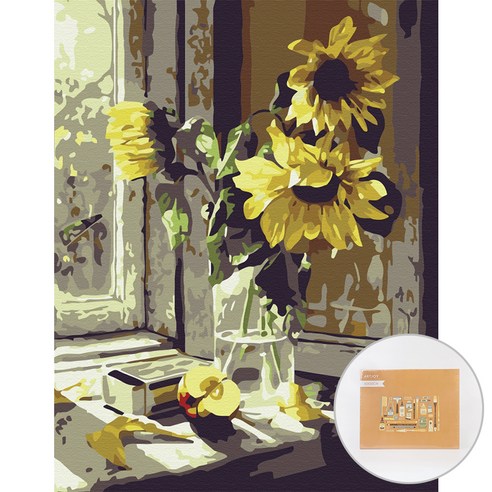 아트조이 DIY 명화 그리기 세트 40 x 50 cm 세로형, 창가의 해바라기, 1개
