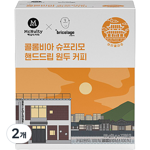 맥널티 전주 브리꼴라주 콜롬비아 수프리모 핸드드립, 7개입, 2개