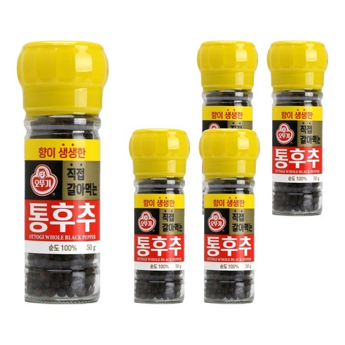 오뚜기 향이생생한 직접갈아먹는 통후추, 50g, 5개