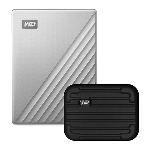 위즈플랫 USB3.2 Gen2 휴대용 외장 하드 드라이브 및 외장 SSD 케이스 2.5인치 Type-C, FHD-254UC 16 WD My Passport Ultra Type C 휴대용 외장하드 + 파우치, 2TB, 골드