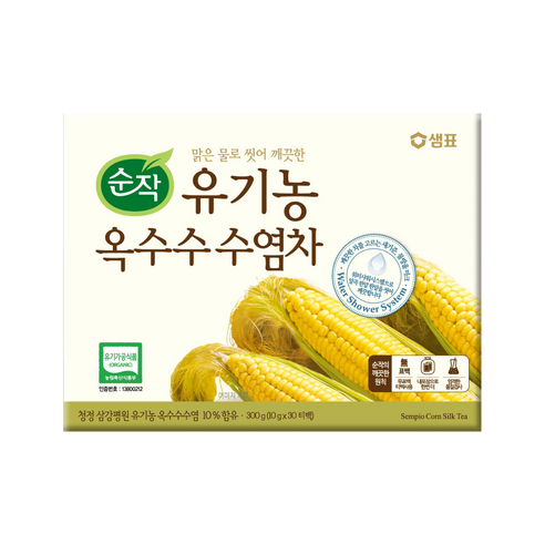 순작 유기농 옥수수 수염차 티백, 10g, 30개입, 2개, 300g