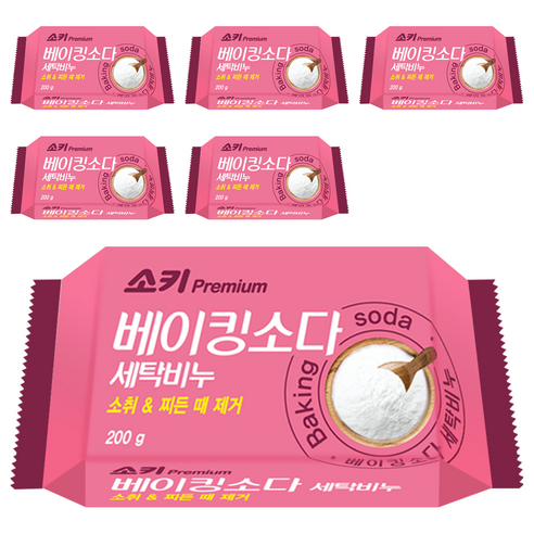 소키 베이킹 소다 세탁비누, 200g, 6개