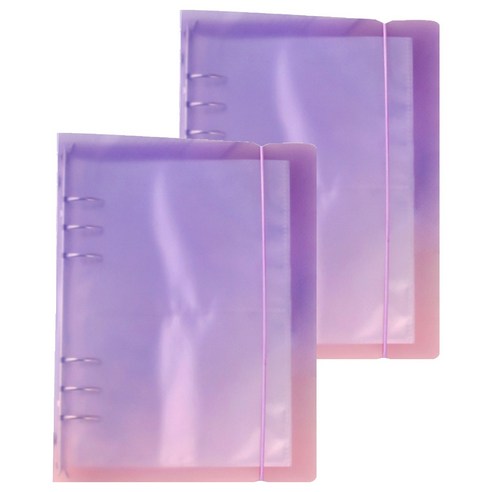 워너디스 6공 스티커 바인더 A5 + 양면 속지 40p 세트, 퍼플핑크, 2세트