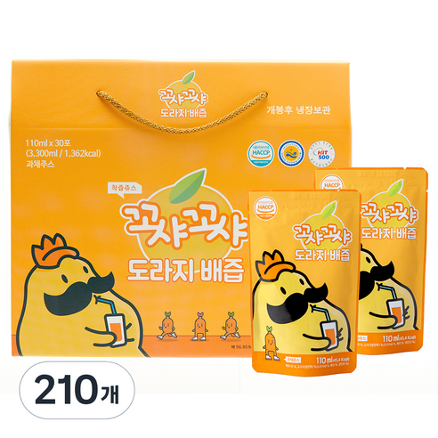 꼬샤꼬샤 도라지 배즙, 110ml, 210개