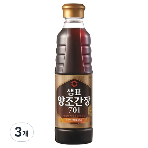 샘표 양조간장 701, 500ml, 3개