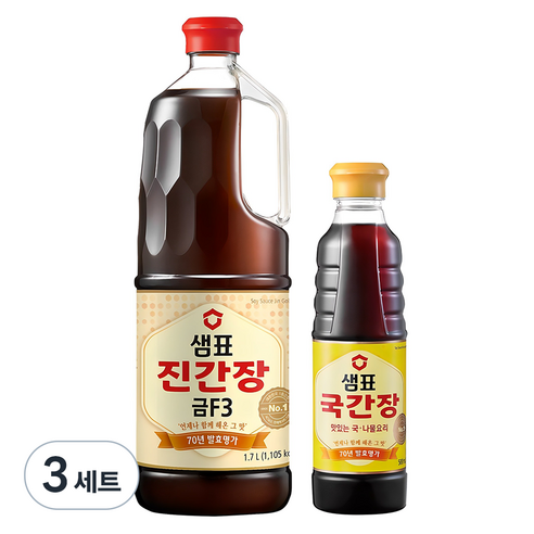 샘표 진간장 금F3 1.7L + 국간장 500ml, 2.2L, 3세트