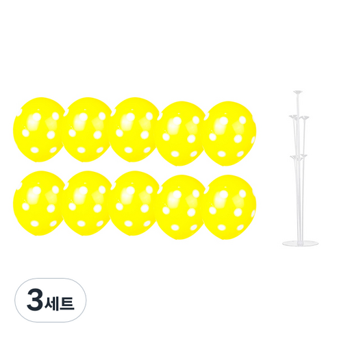 파티쇼 풍선꽂이장식세트 70cm, 도트옐로우, 3세트