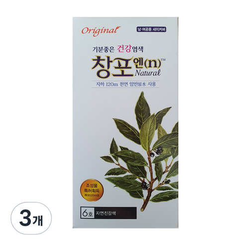중외제약 창포엔 염색제, 6호 자연진갈색, 3개