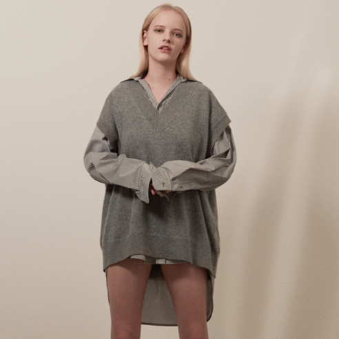[셀럽 착용] 무디디 Overfit v-neck knit vest