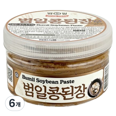 범일 콩된장, 250g, 6개