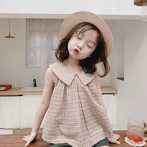 꼰띠키즈 여아용 빅카라 블라우스